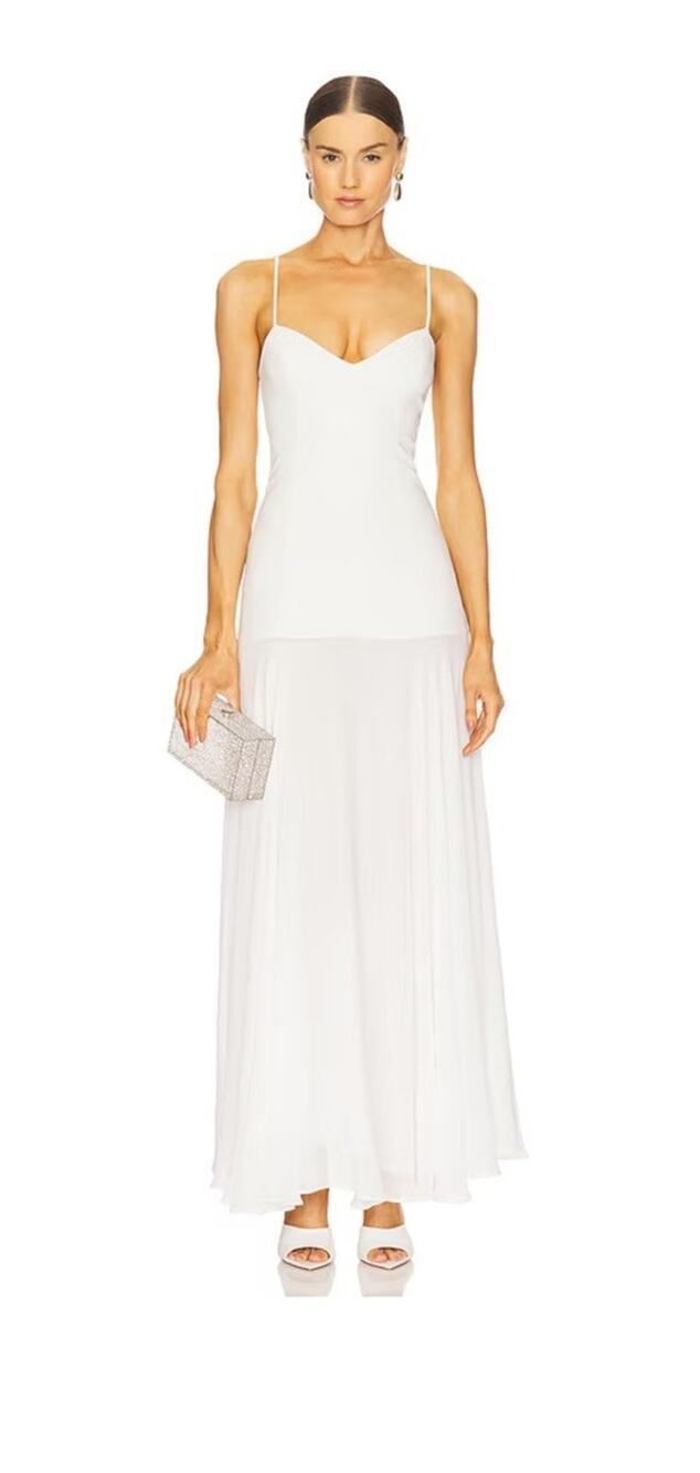 NWT Lovers And Friends Rochelle Gown White M Maxi Dress MSRP $258 Wedding Formal